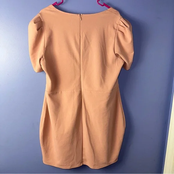 Fashion Nova Blush Pink Puff Sleeve Mini Dress. Women’s Plus Size - Picture 4 of 8